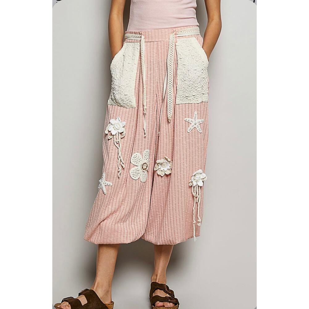 POL Pink Ribbed Joggers